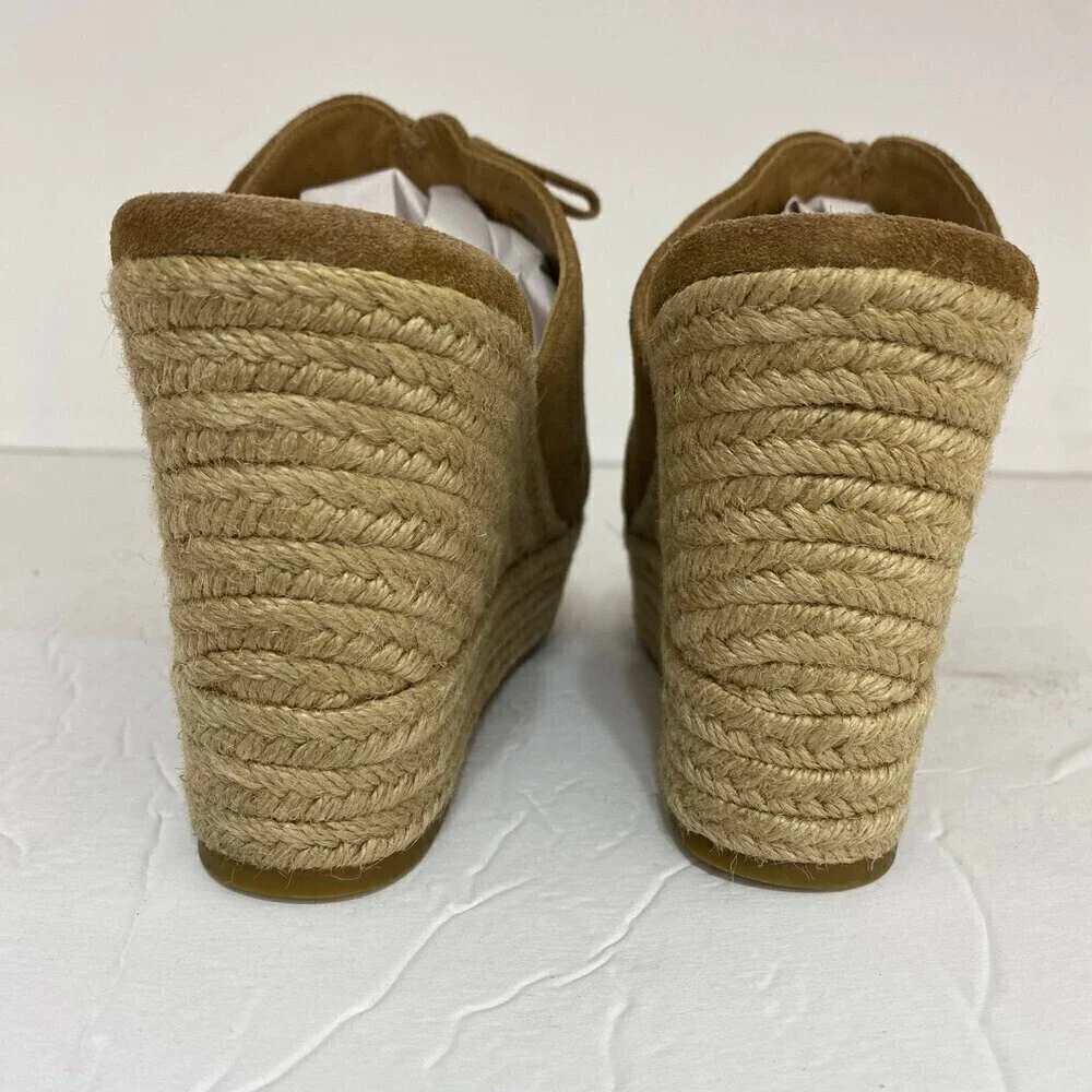 UGG Giorgia Chestnut Suede Espadrille Wedge Sandal Size 9